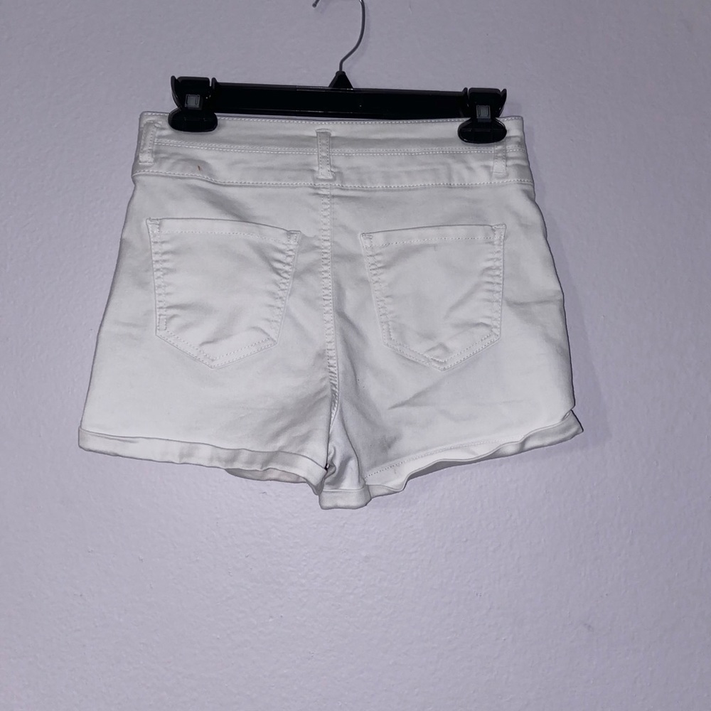 White High Waisted Shorts - Picture 2 of 3